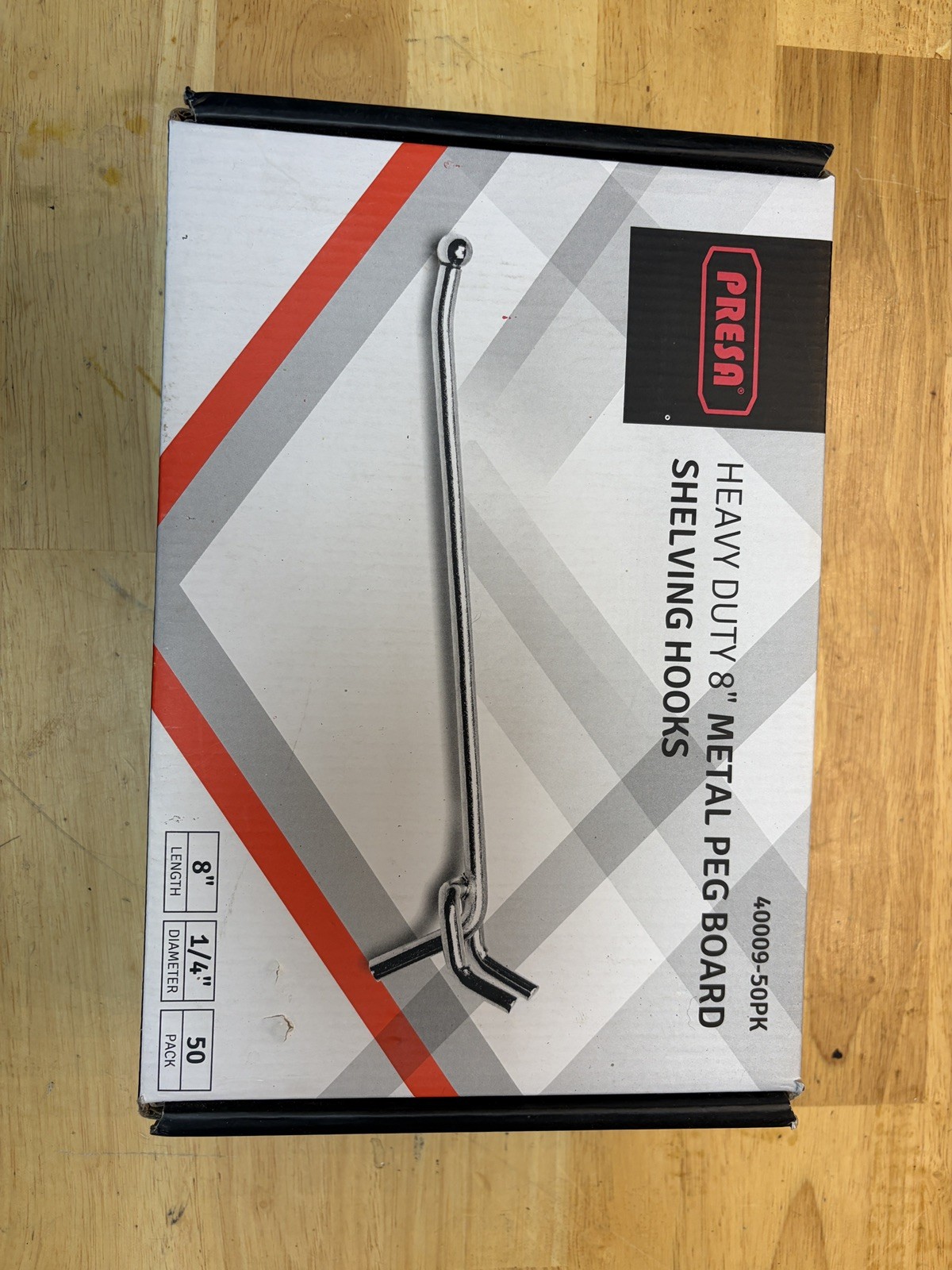 HEAVY DUTY 8" METAL PEGBOARD SHELVING HOOKS (35 PIECES)