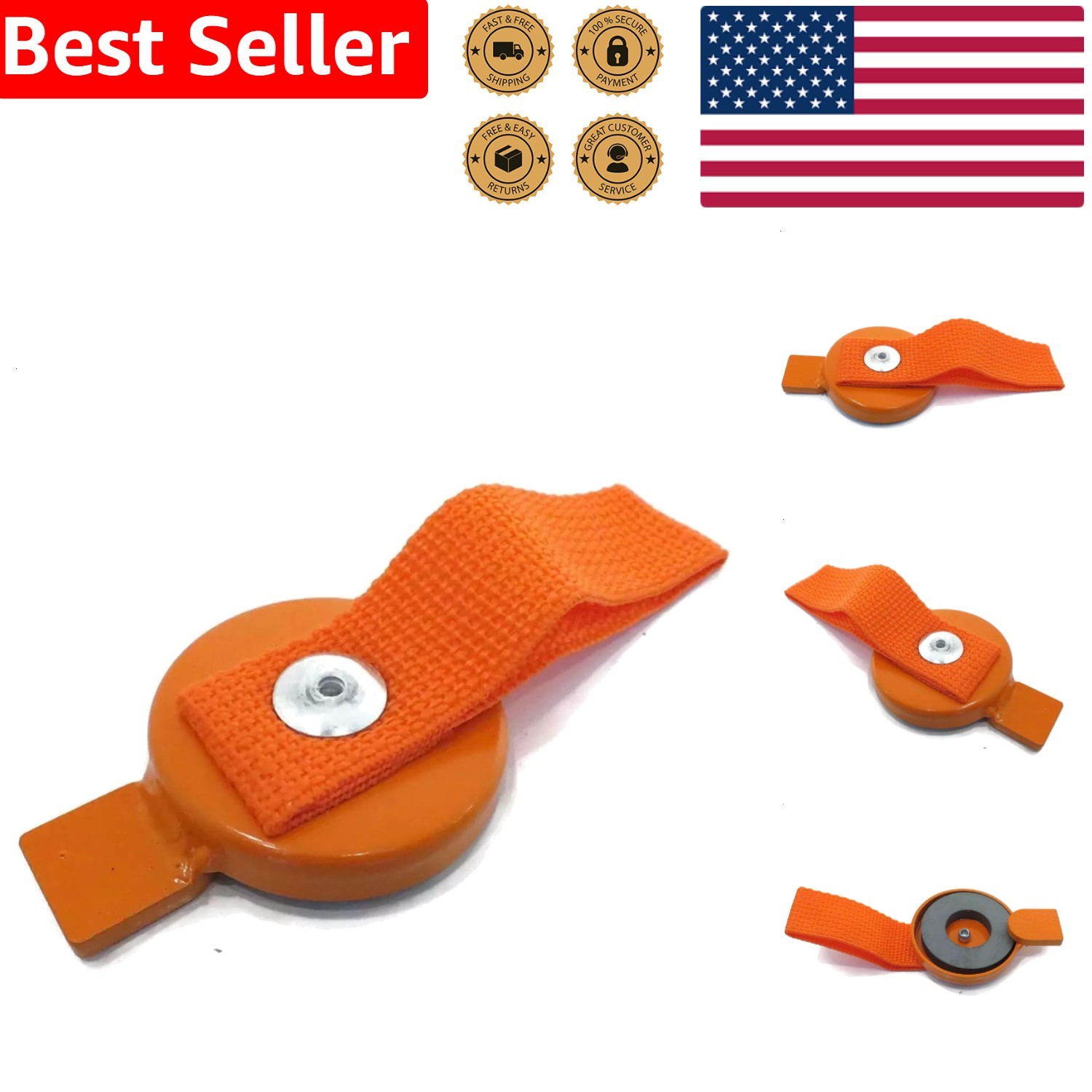 Magnetic Trailer Lock Out Key UFP Surge Heavy Duty Strap Bright Orange
