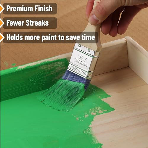 Bates- Paint Brushes, 2-Inch, 3 Pack, Angle Brushes, Treated Wood Handle,