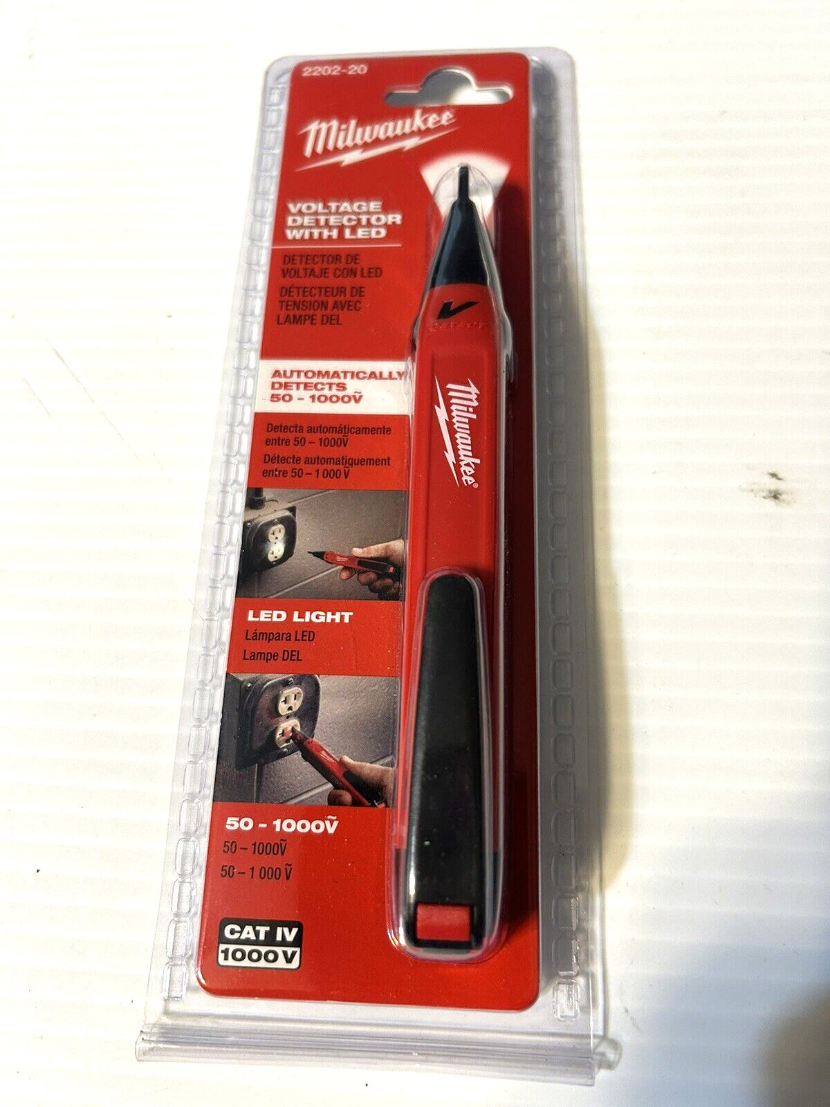 MILWAUKEE 2202-20 Voltage Detector with LED Light 50-1000V NEW IN PACKAGE.