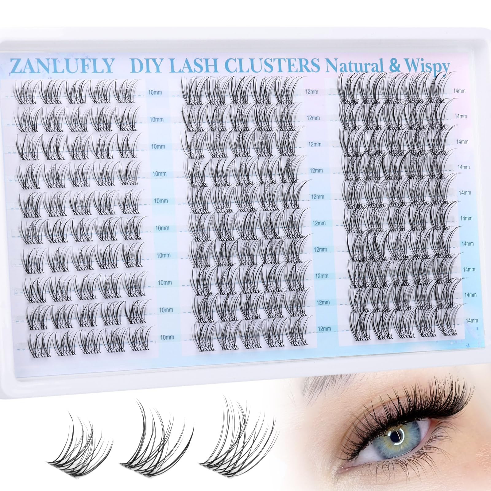 Clear Band Lash Clusters Natural Extensions 1 count (Pack of 1), black
