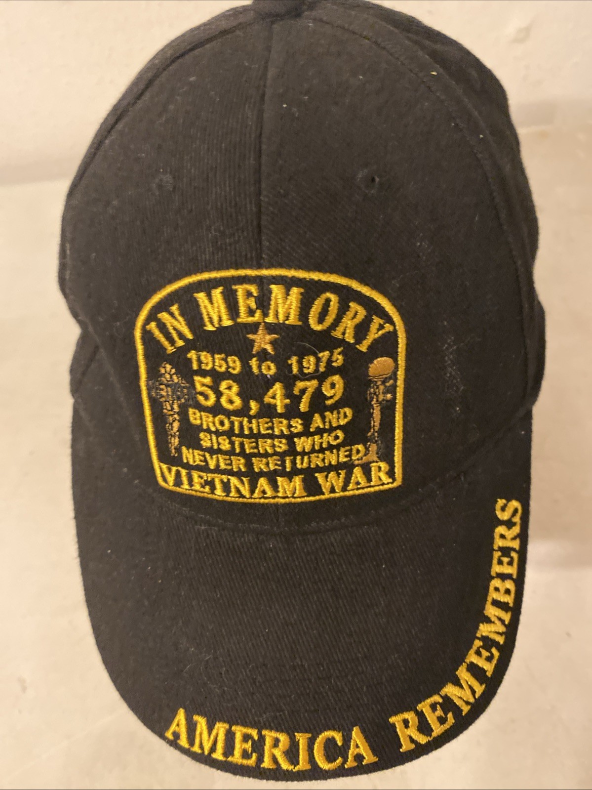 VIET NAM WAR - IN MEMORY OF 58,479 Embroidered Cap - One Size Fits All -