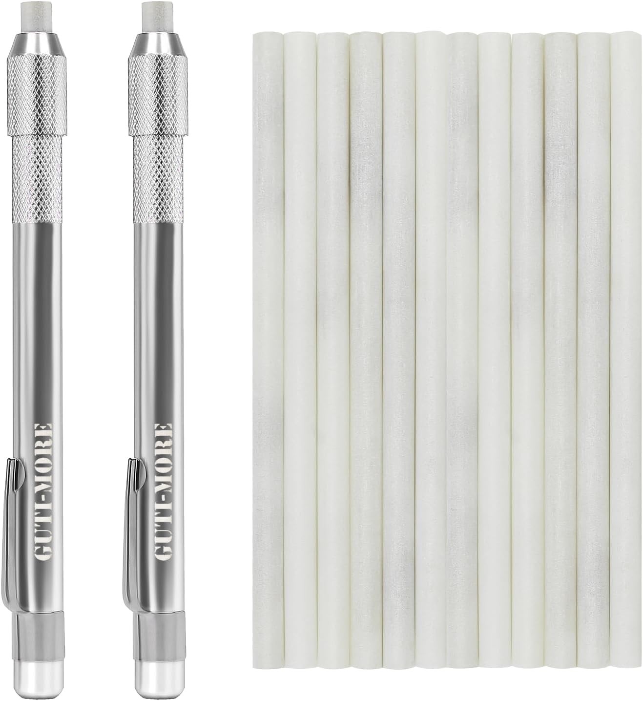 Gutimore Round Soapstone Holder 2pcs Pencils with 14pcs White