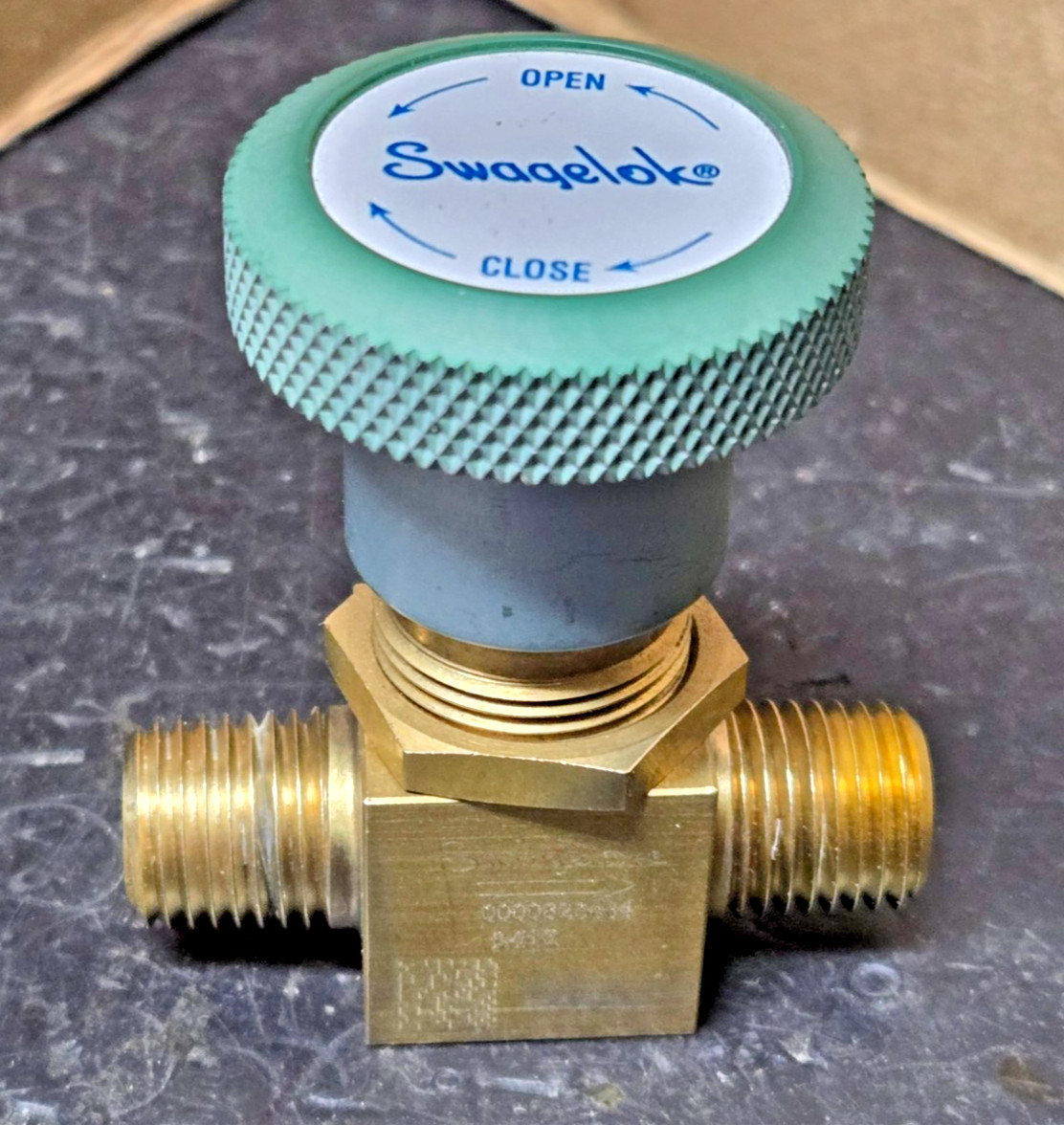 Swagelok B‑4HK2 Brass Needle Valve 3/8" NPT Male × Male — Clean Used