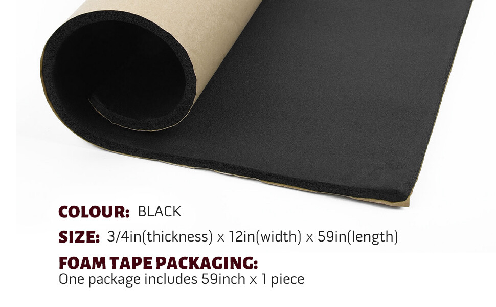 5sqft 20MM Thickness Adhesive Backed Foam Rubber Sheet Padding Insulation Pad