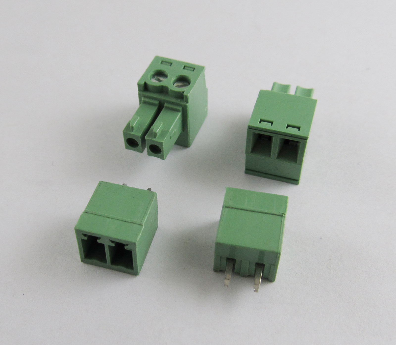 50pcs 2 Pin/Way Pitch 3.81mm Screw Terminal Block Connector Green Pluggable Type