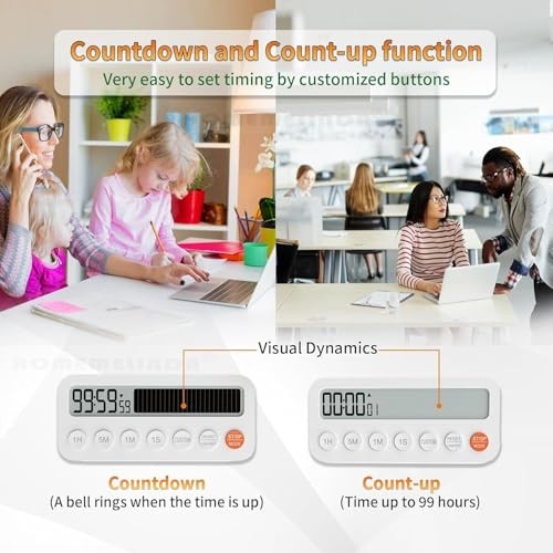 Visual Kitchen Timer Stopwatch with Progress Bar, Fast-Set Hour Minute Seconds