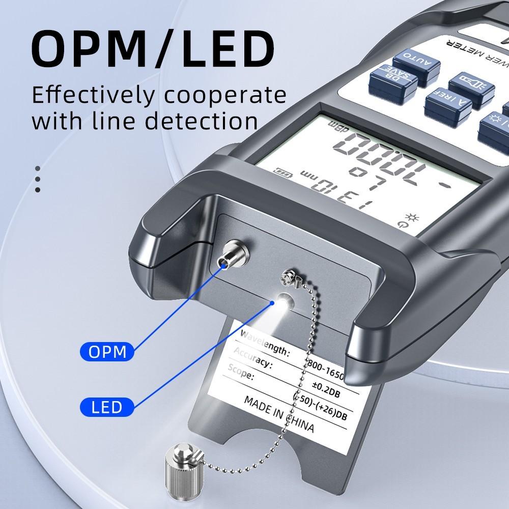 Fiber Optic Cable Tester & Power Meter with FC/SC/ST/LC Interfaces LED Display