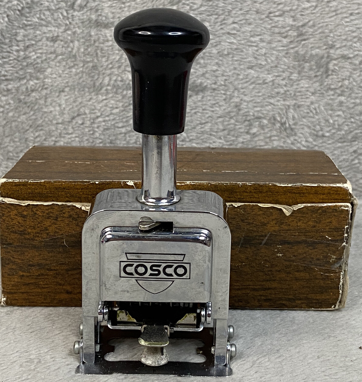 Cosco Price Stamp C-71 Automatic Numbering Machine Attached Ink Pad Vintage