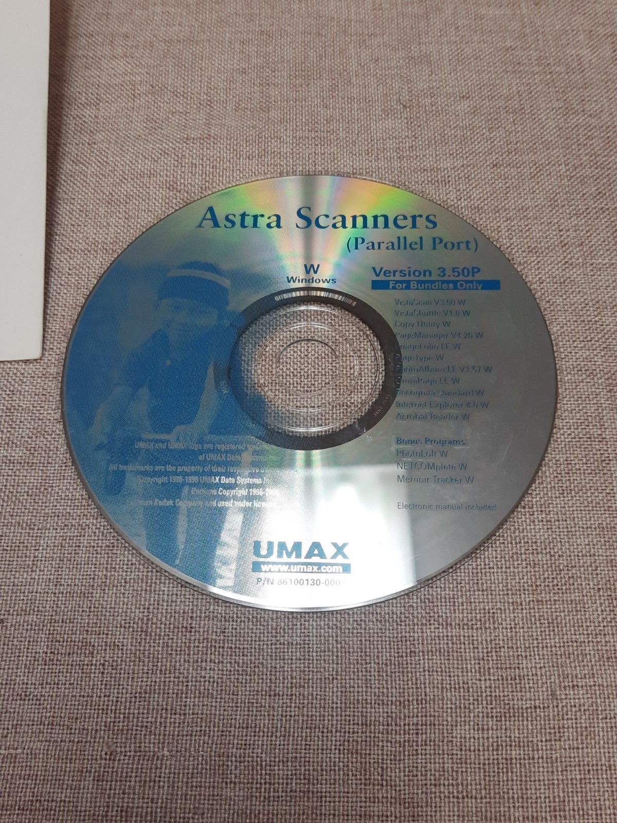 Astra Scanners Parallel Port PC Software Version 3.50