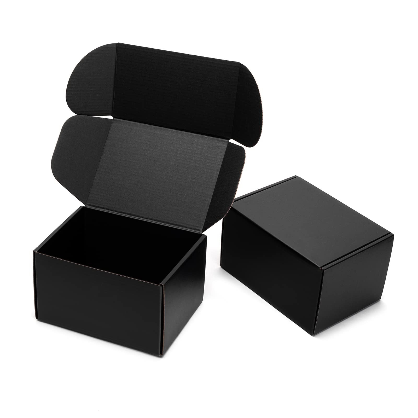 Timirog 7x5x4 Inches Black Shipping Boxes 25 Pack - Corrugated Cardboard Mail...