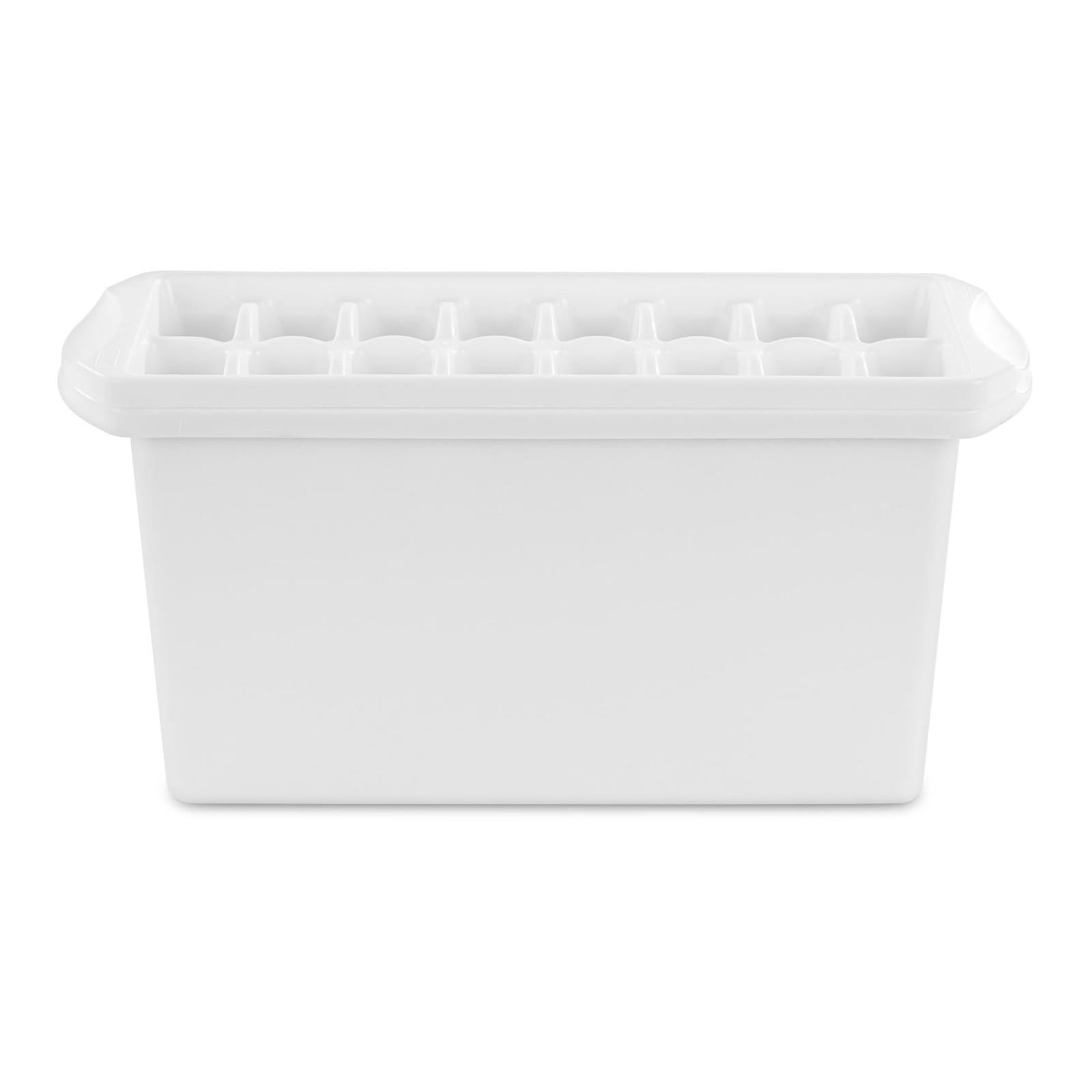 (6 pack) Sterilite Ice Cube Bin, Narrow Design, Space-efficient, White