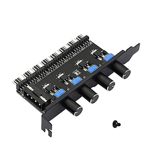 4 Knob Cooling Fan Speed Controller PC 8 Channels 12V Fan Hub for CPU Case