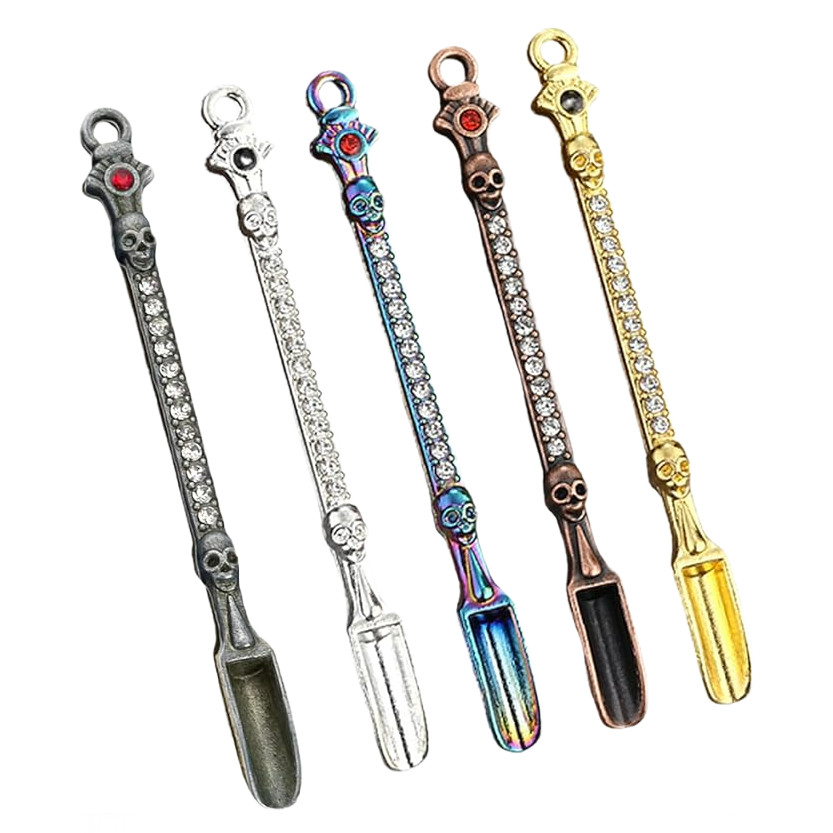 Mini Spoons Tiny Shovel Spice Small Charm w/Skull for Keychain/Pendant U-PICK