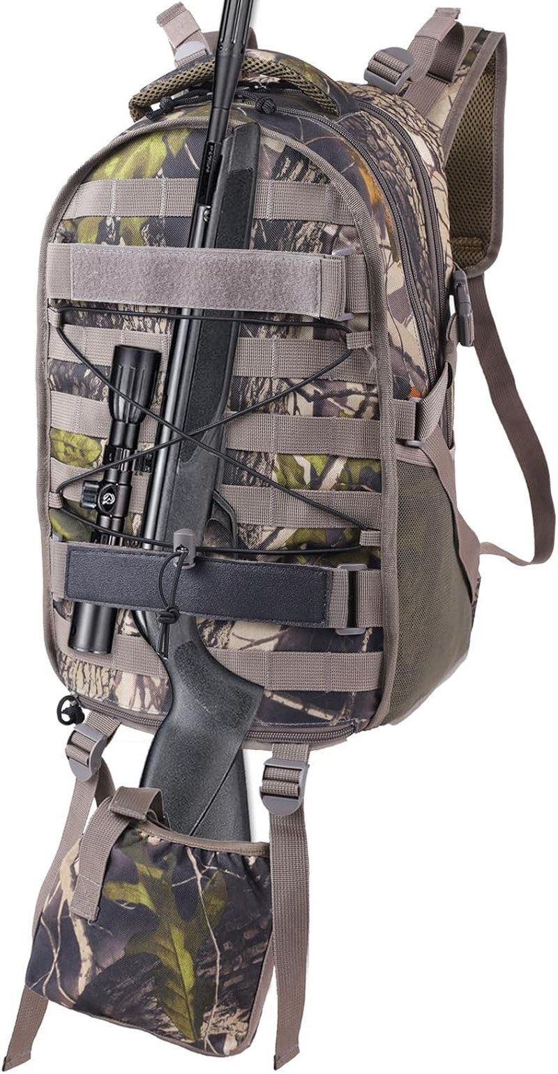 Hunting Backpack Camo Waterproof Rain Cover Bow & Rifle Holder Camping Hiking