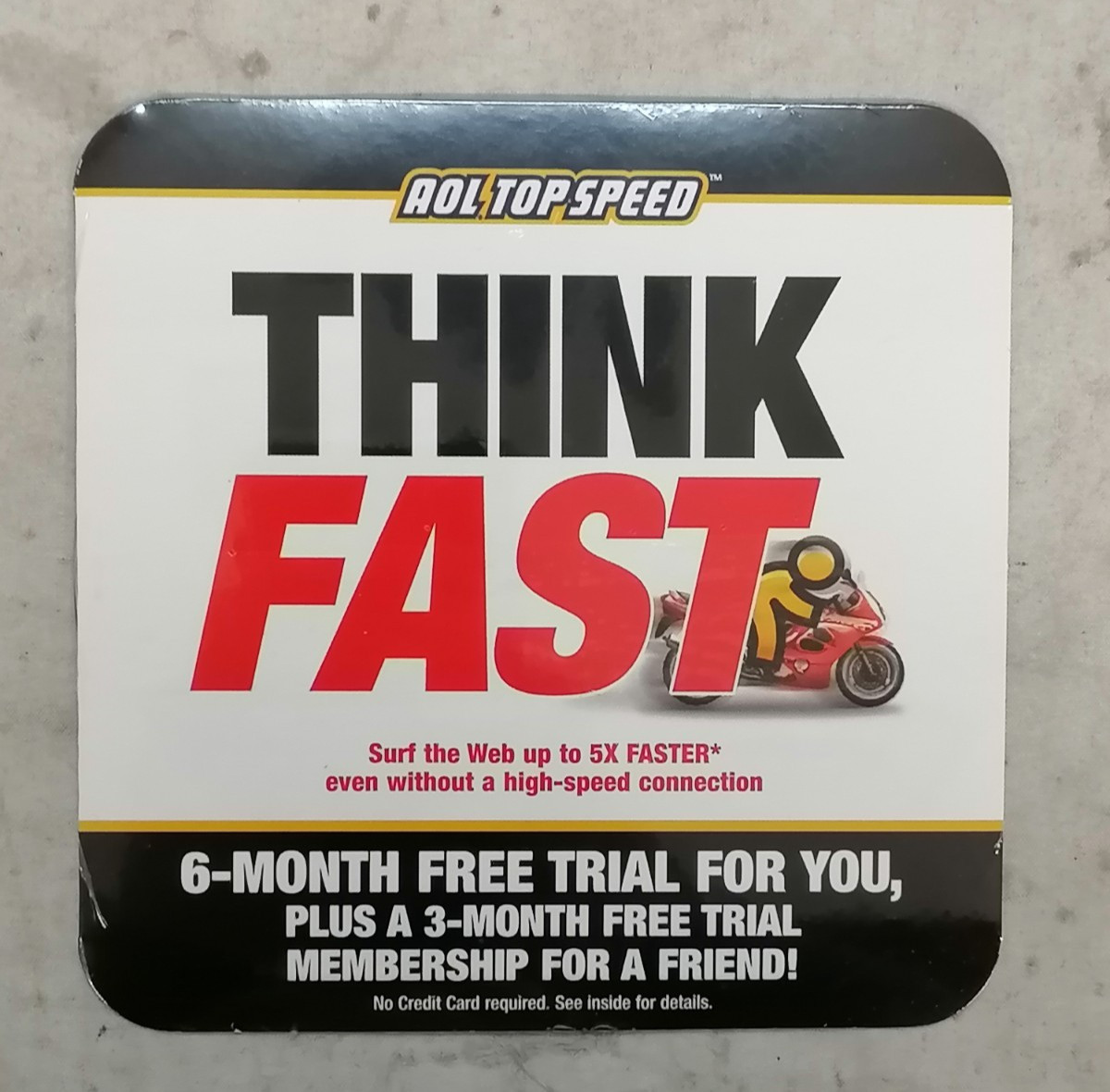 New AOL Top Speed Think Fast CD DP/N:0Y2455