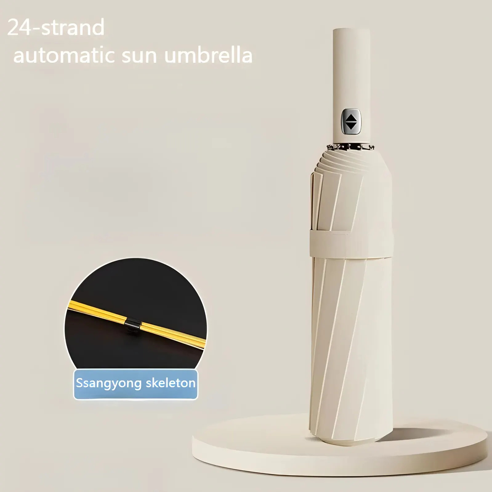 12 Bone Black Glue Fully Automatic Umbrella With Thick And Durable Keel Three Fo