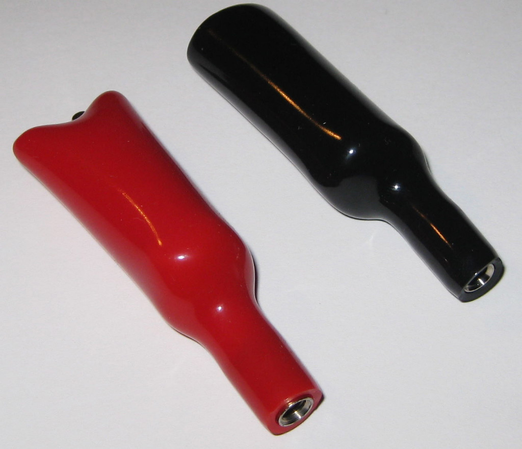 Insulated Heavy Duty Screw On Test Clips - Black and Red DMM Alligator Clips