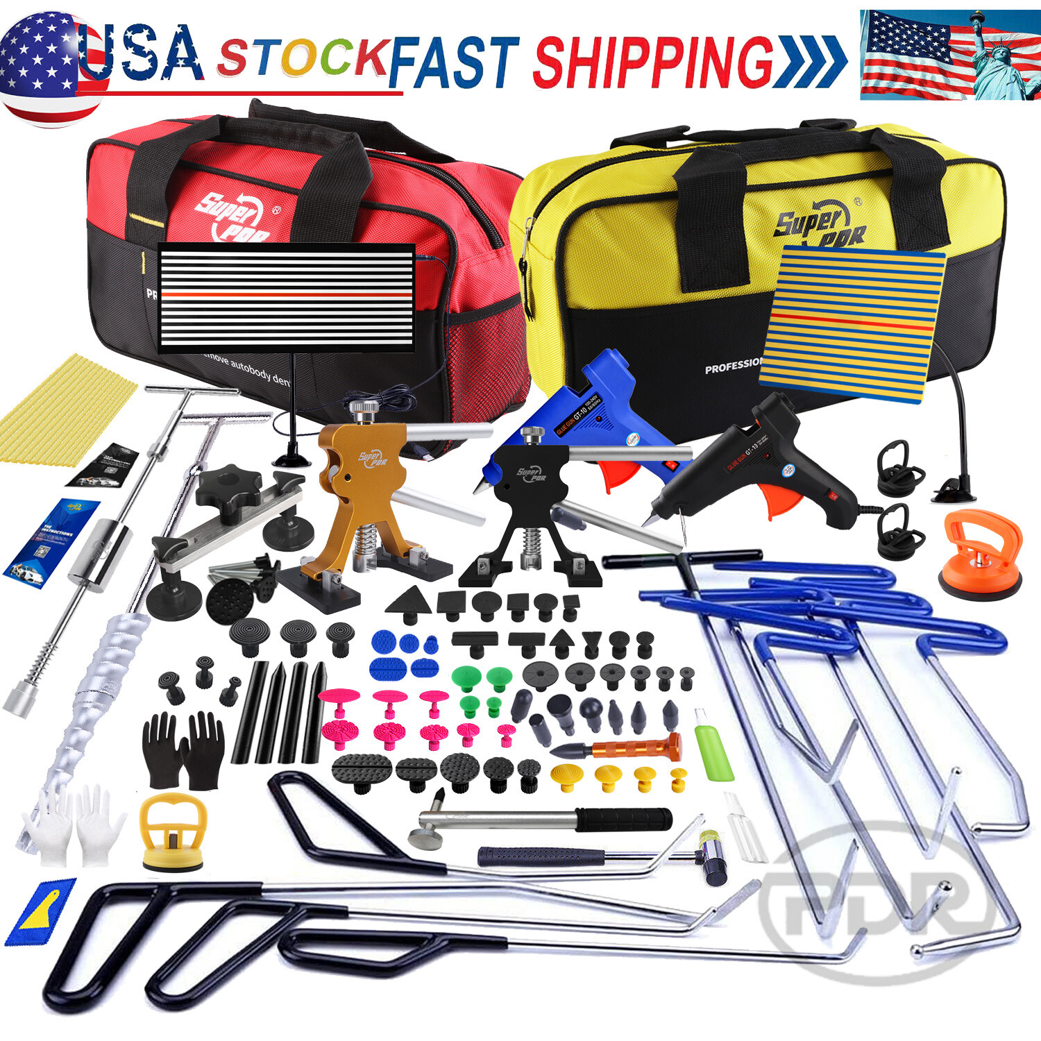 112PCS Dent Paintless Car Repair Puller Kit Remover Lifter Dint Hail Damage Tool