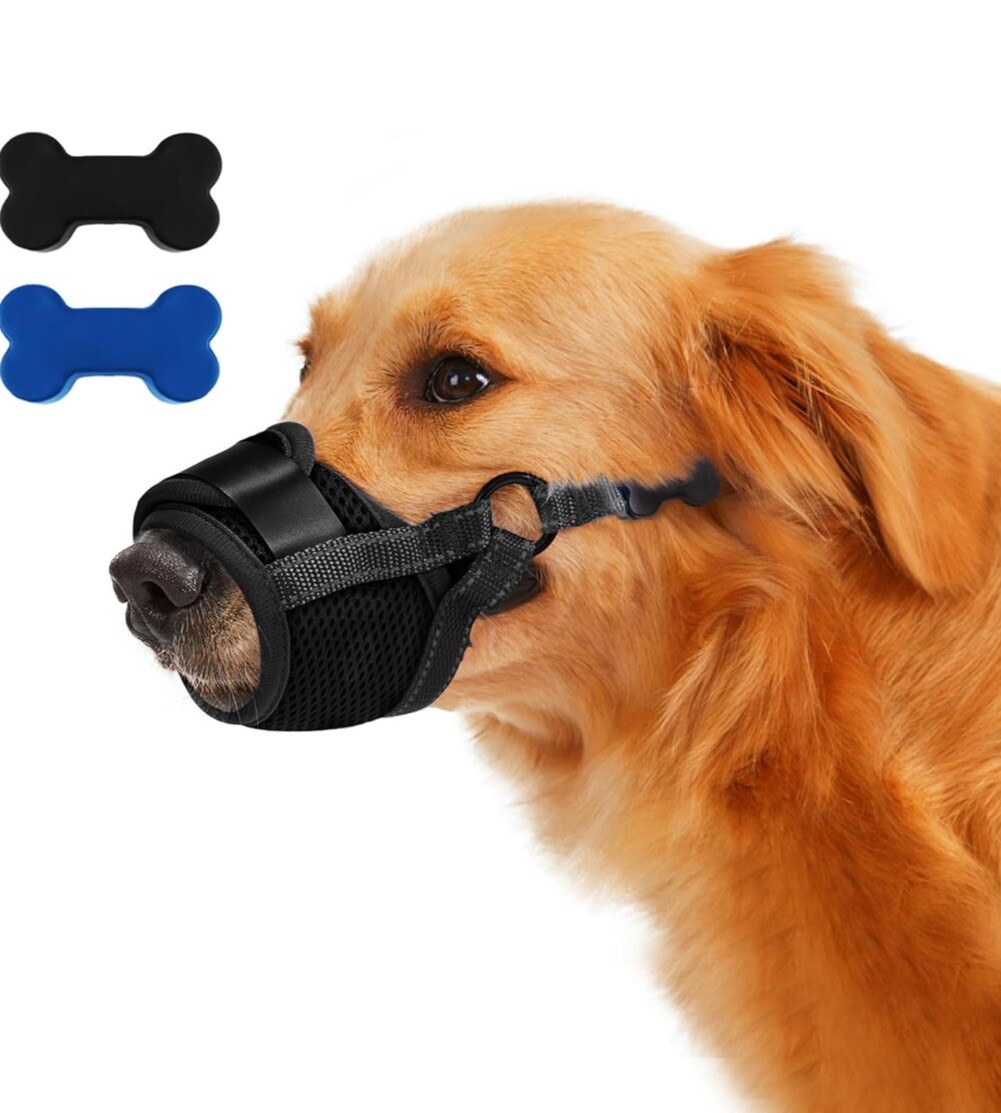 PawWares Dog Muzzle Soft Nylon Anti Biting -Adjustable-Breathable-Drinkable NEW