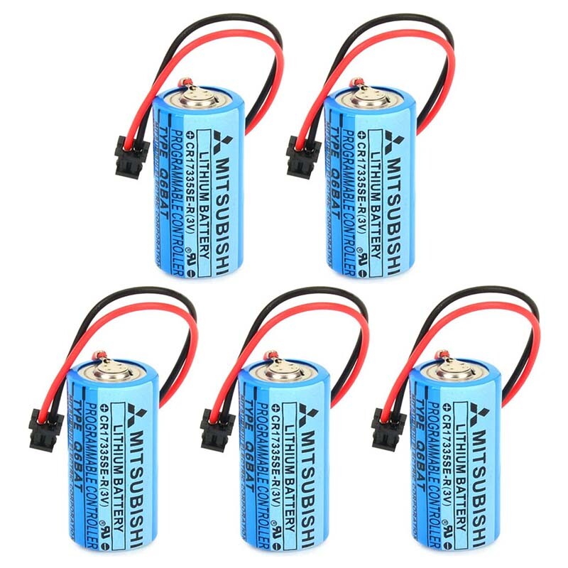 5pcs For Mitsubishi CR17335SE-R/3V Q6BAT 3V 1800mAh Li-ion PLC Battery with Plug