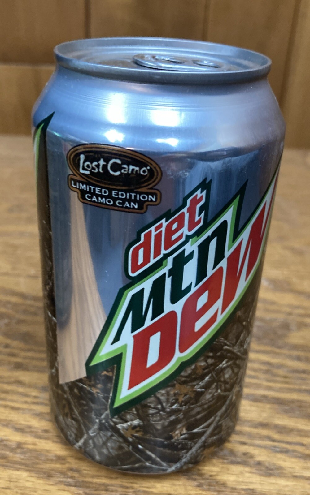 2x Mountain Dew Diet Lost Camo Promo 12oz Empty Bottom Drained Cans 2014