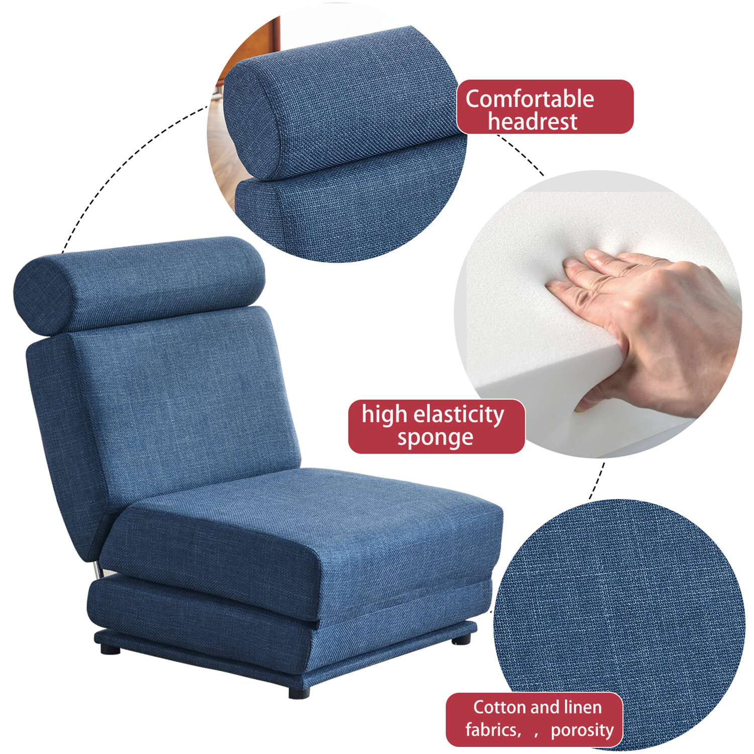 Convertible Sleeper Sofa Bed Floor Couch Single Sofa Chairs Folding Sofa Bed US
