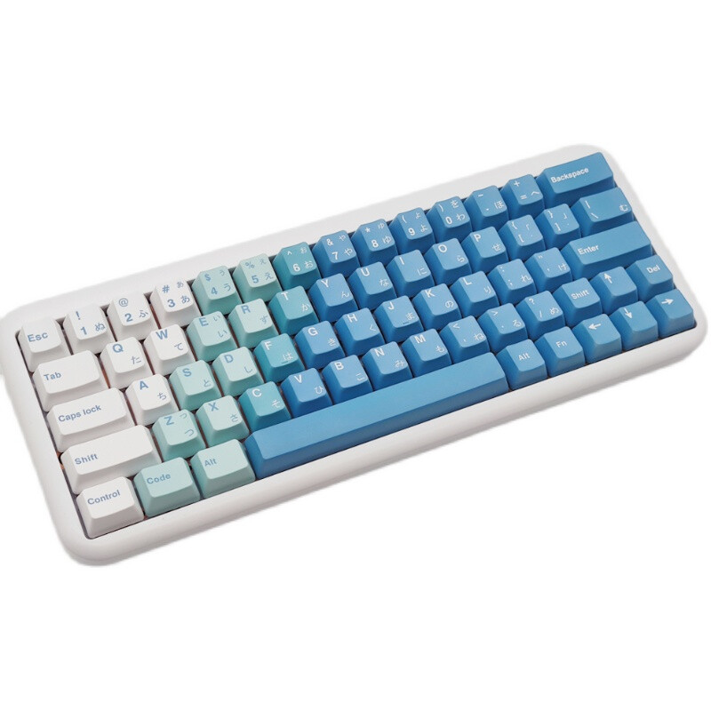 White Blue Gradient Theme Keycap OEM Profile PBT 108 Key Dye-sub for Cherry MX