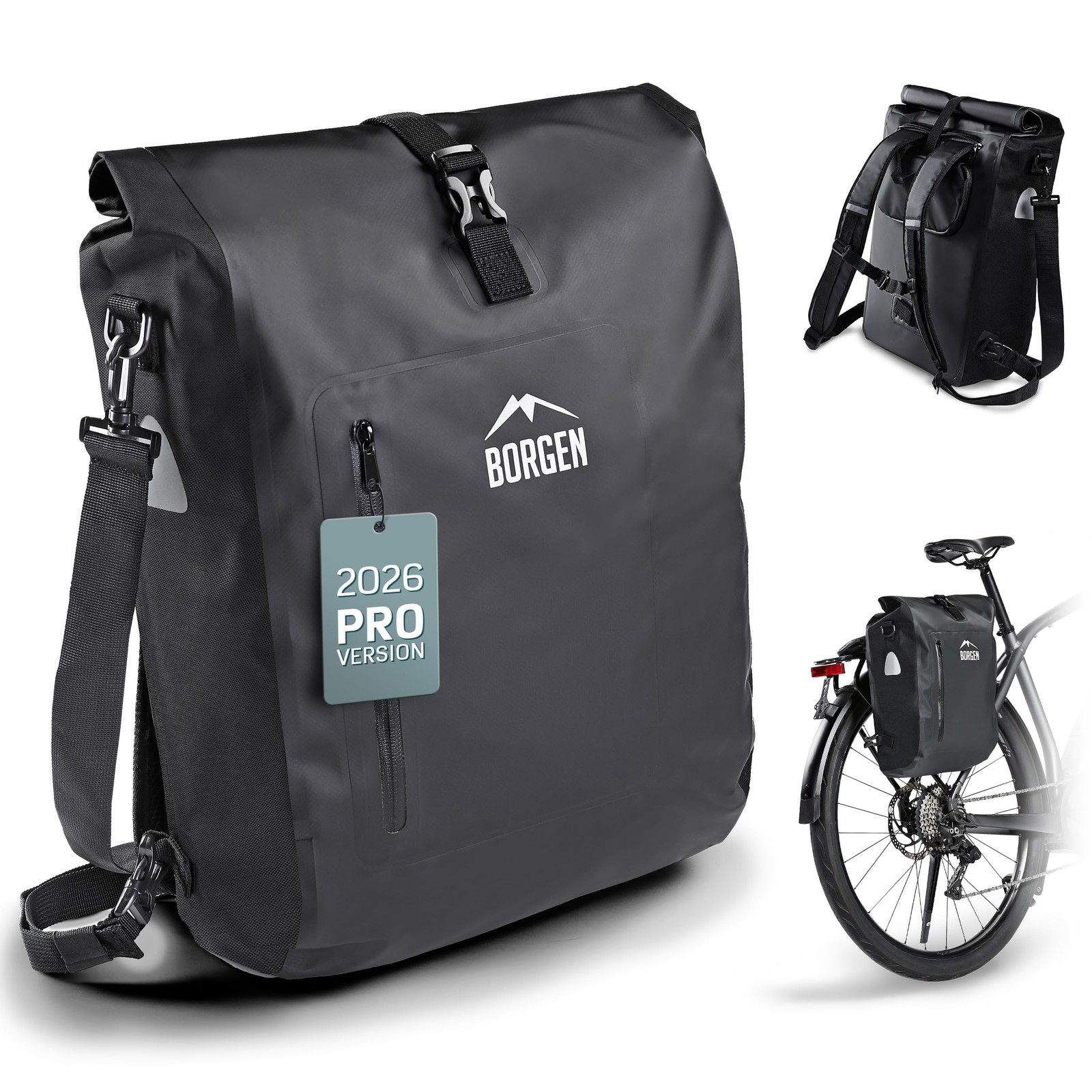 bike rack bag - 25 L - 100% waterproof - carrying handle and shoulder strap -...
