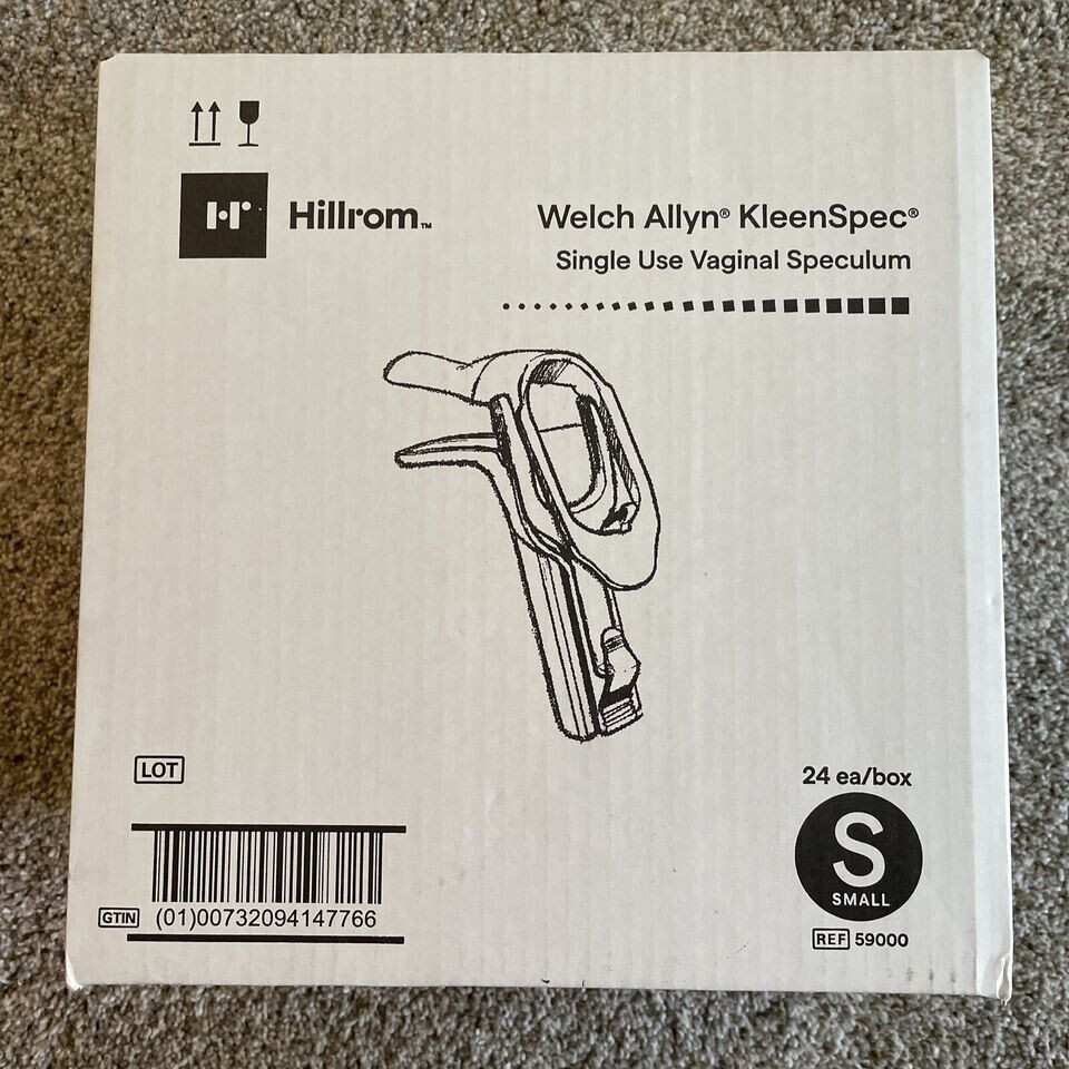 Hillrom Welch Allyn Vaginal Speculum 59000 SMALL KleenSpec NEW Box of 24