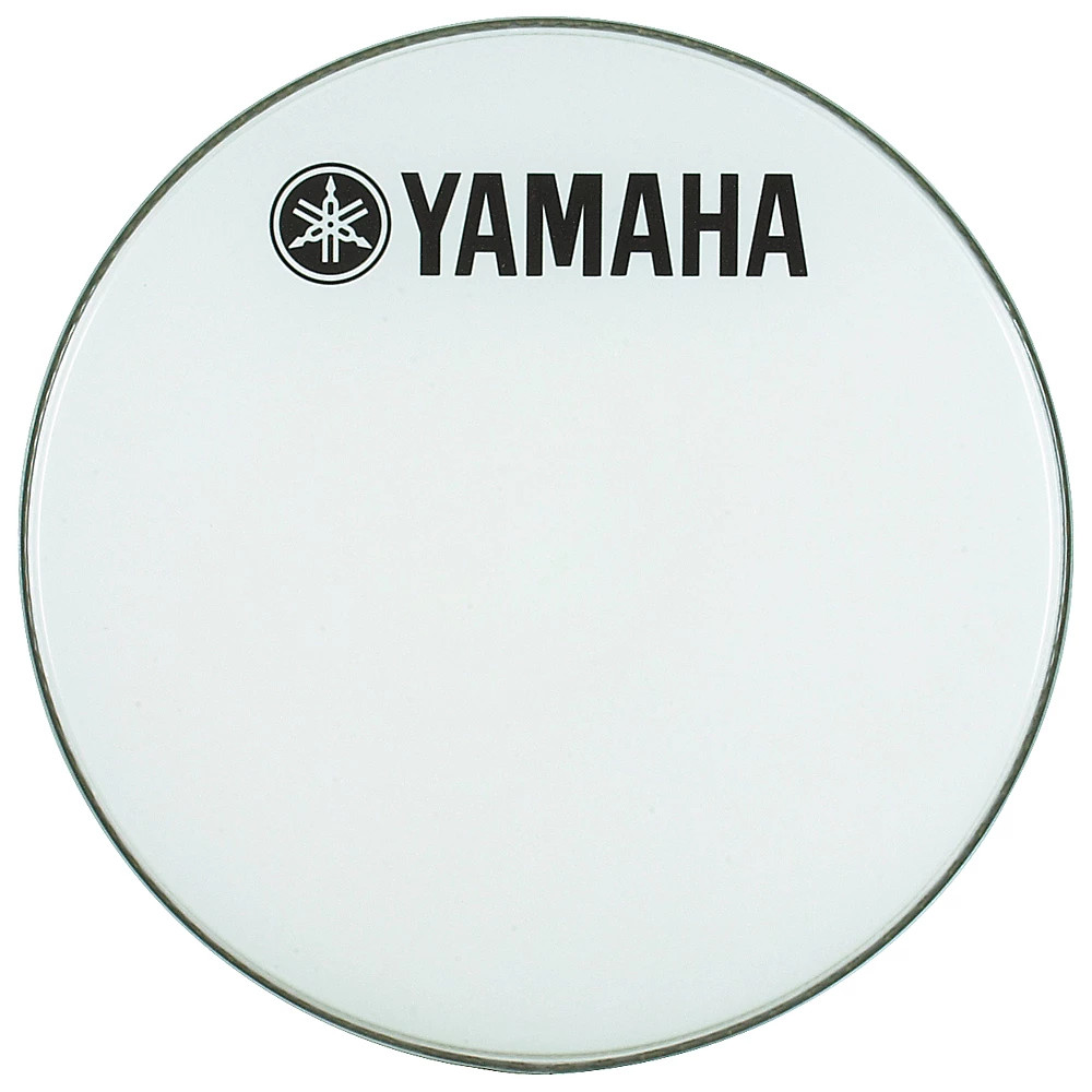 Yamaha Marching Bass Drum Head with Fork Logo White 26 in.
