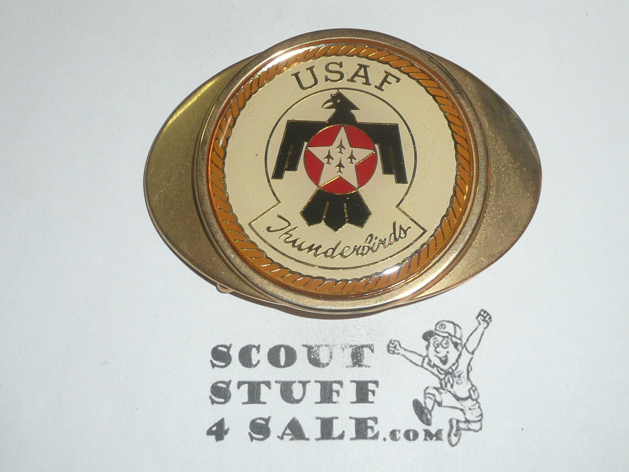 United States Air Force Thunderbirds 24k Gold Plate Belt Buckle, New in Bag