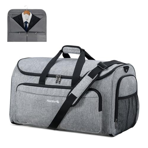Carry on Garment Bags for Travel,Convertible Duffle Bag Luggage Bag Light Grey
