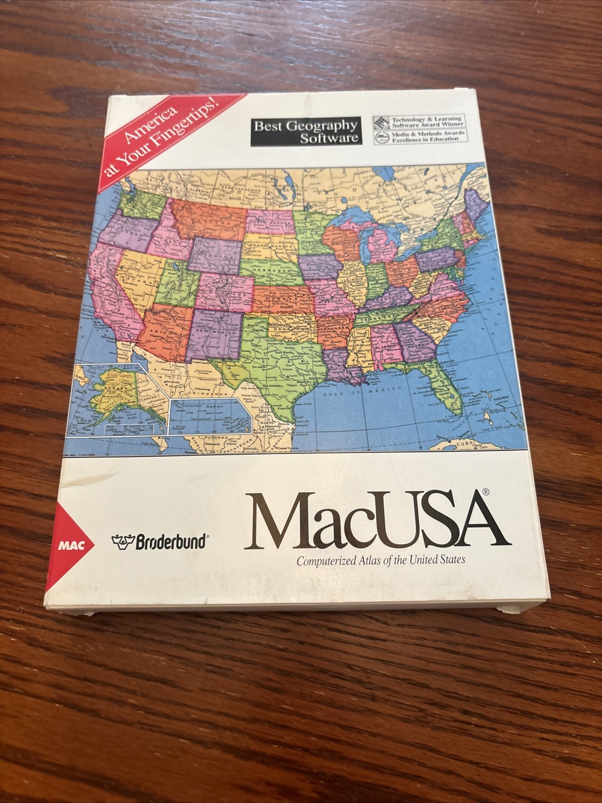 NEW VTG BRODERBUND MACUSA ATLAS OF THE UNITED STATES GEOGRAPHY SOFTWARE SEALED