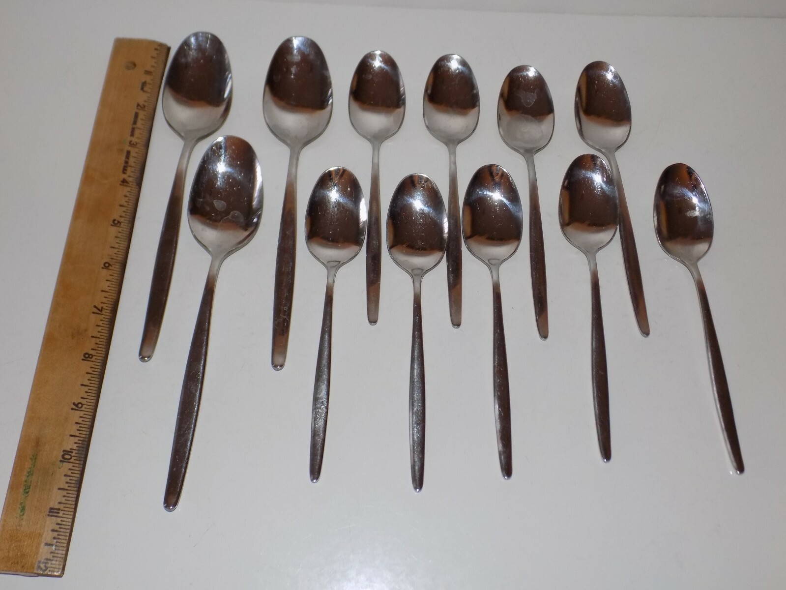 TOWLE GERMANY 18/8 STAINLESS VIVA MOD SPOONS, 9 TEASPOONS & 3 TABLESPOONS