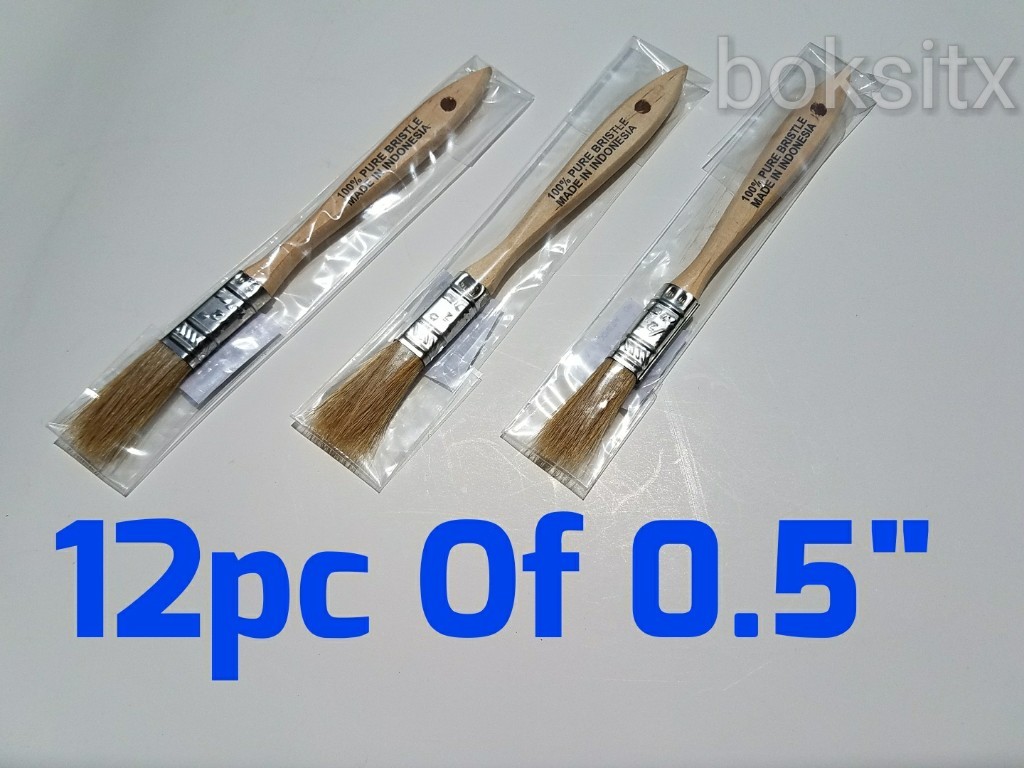 12 Of 1/2" Chip Brush Brushes Perfect for Adhesives Paint Touchups