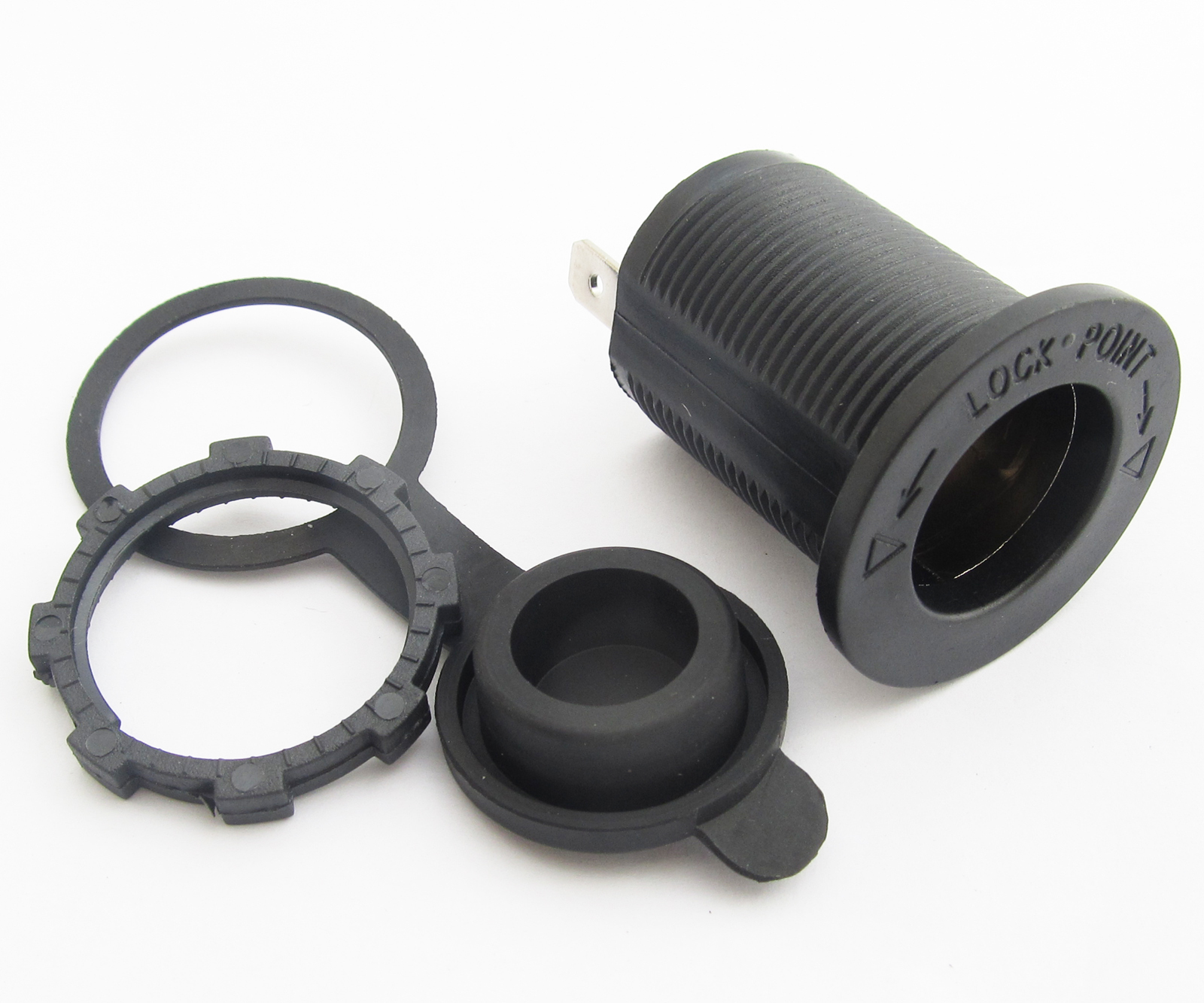 1pc 12V Power Outlet Waterproof Marine Motorcycle Cigarette Lighter Socket