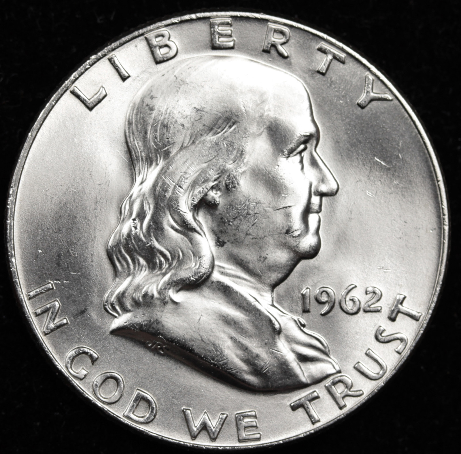 1962-d Franklin Half. Fully Separated Horizontal Bell Lines. BU. (Inventory)