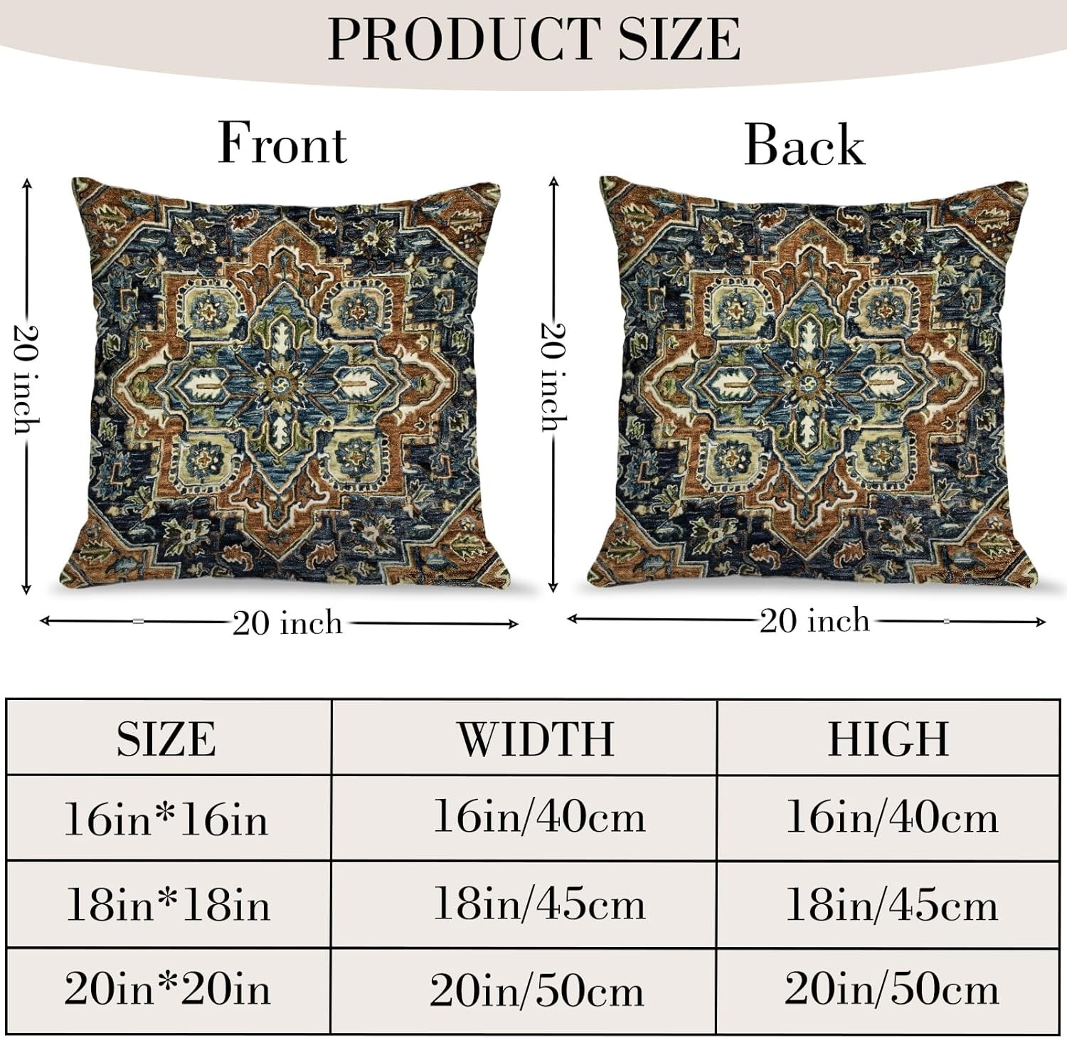 Boho Throw Pillow Covers 20x20 inch Set of 20" x 20" (Pack of 2) Boho-2