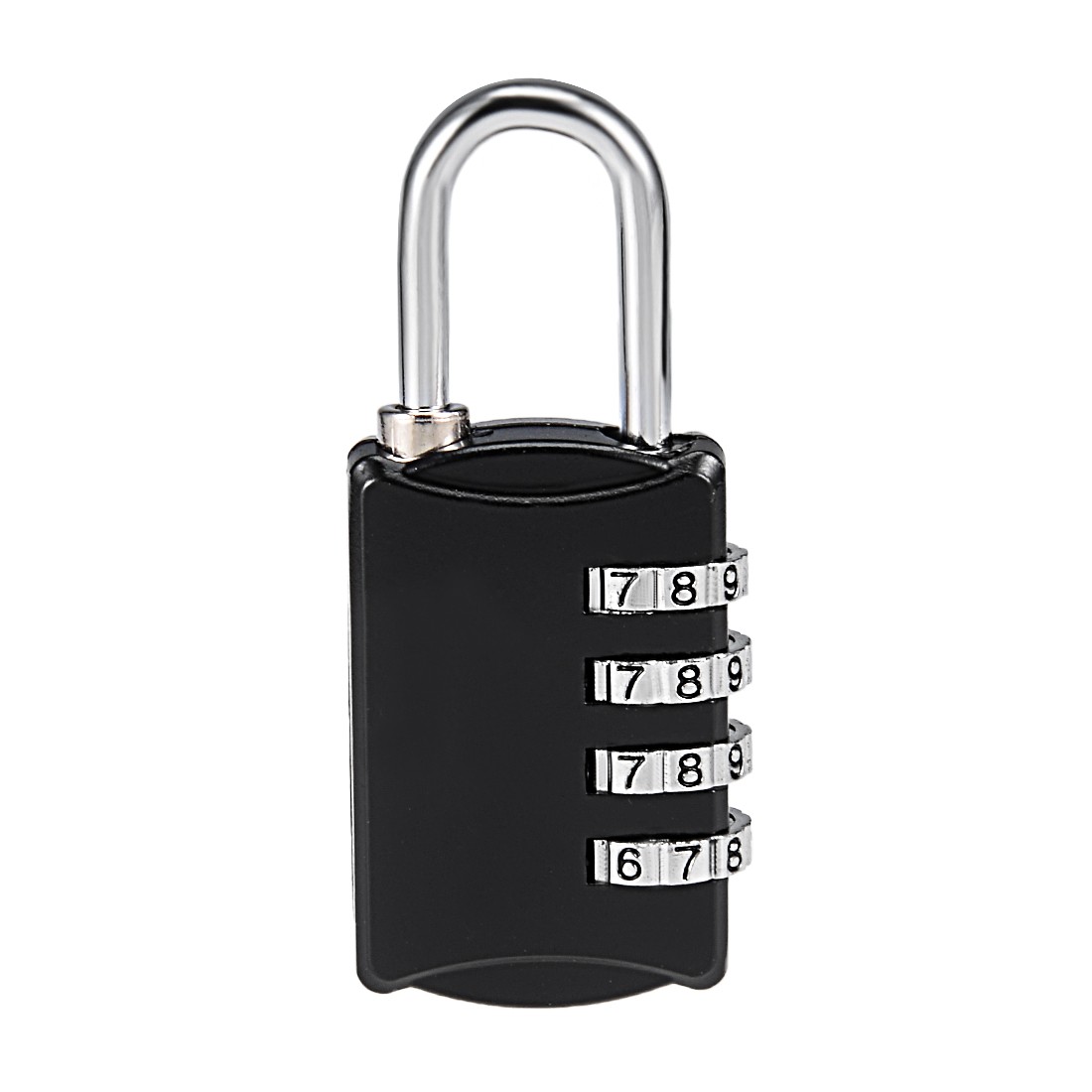 4 Digit Combination Padlock, 4mm Shackle, Zinc Alloy Waterproof Lock, Black