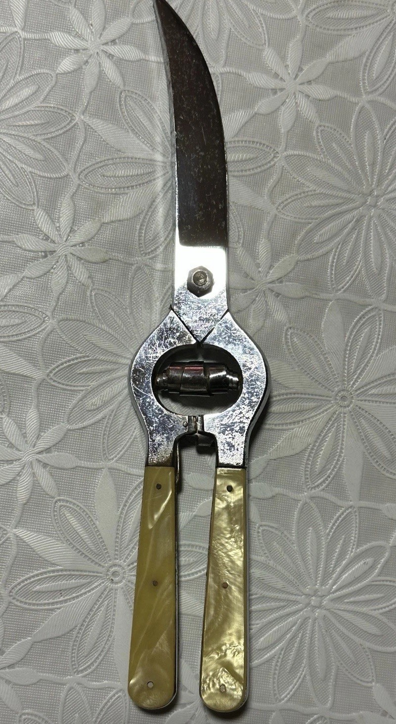 VTG E. GIERLING SOLINGEN MOTHER OF PEARL POULTRY SCISSORS/SHEARS MADE IN GERMANY