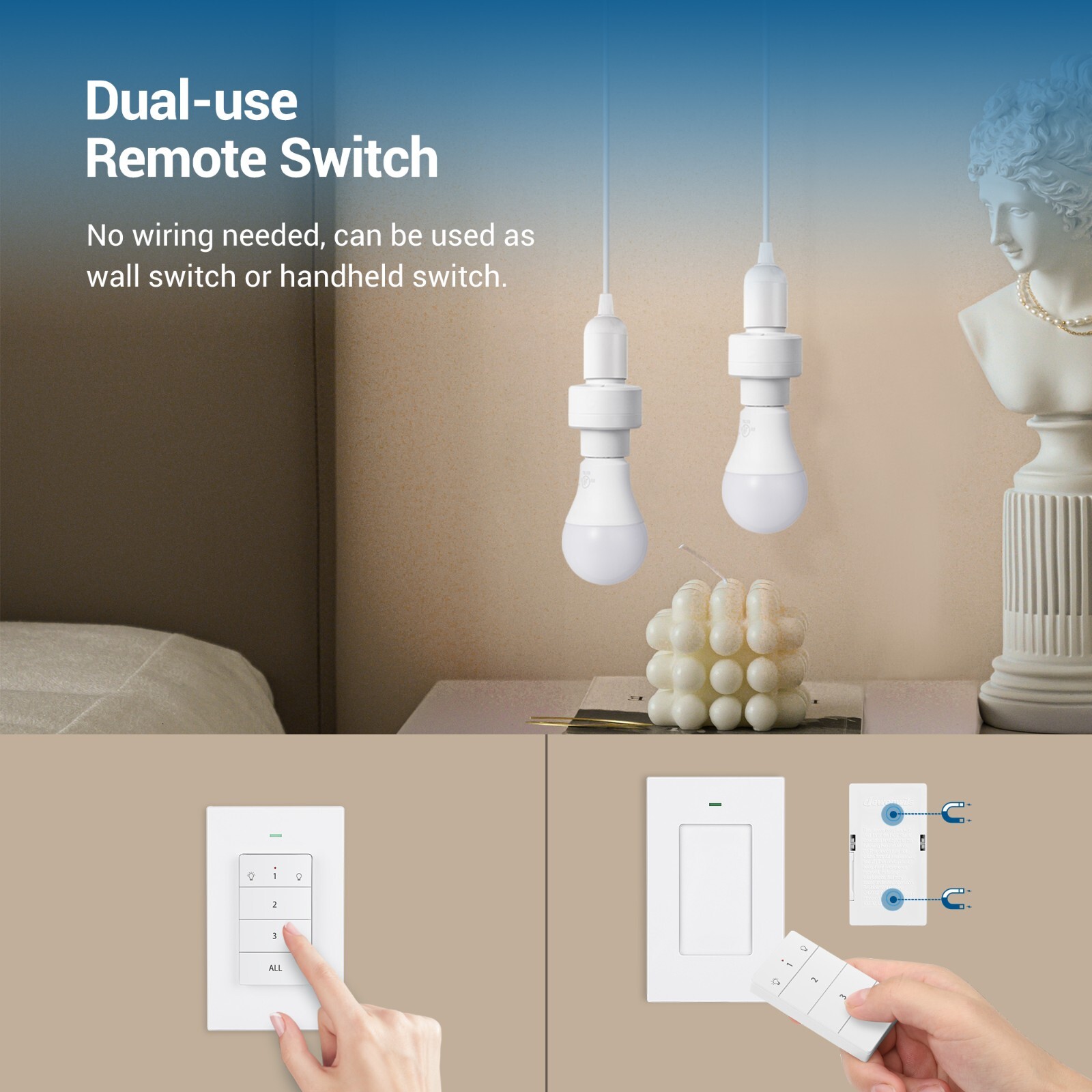 DEWENWILS Remote Control Light Socket, Wireless Light Switch 100FT Range