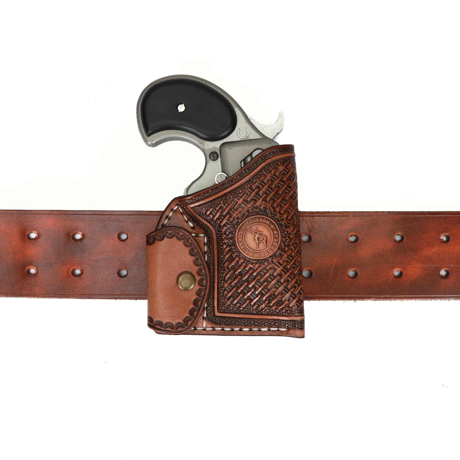 Tourbon Leather Holster for NAA Mini Revolver Ammo Holder Left/Right Handed