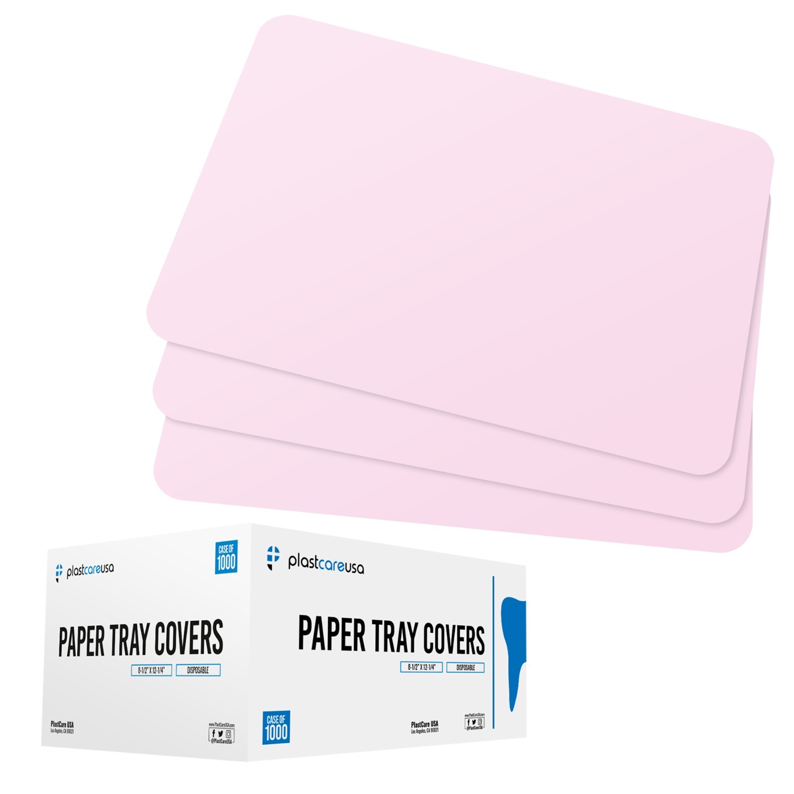Pink Paper Dental Tray Covers for Size "B" Trays 8.25 "x 12.25", (Case of 1000)