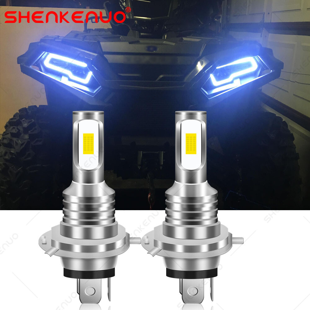 2 Super Blue LED headlight bulbs for 2010 Yamaha YFM550 Grizzly 550 EPS ATV USA