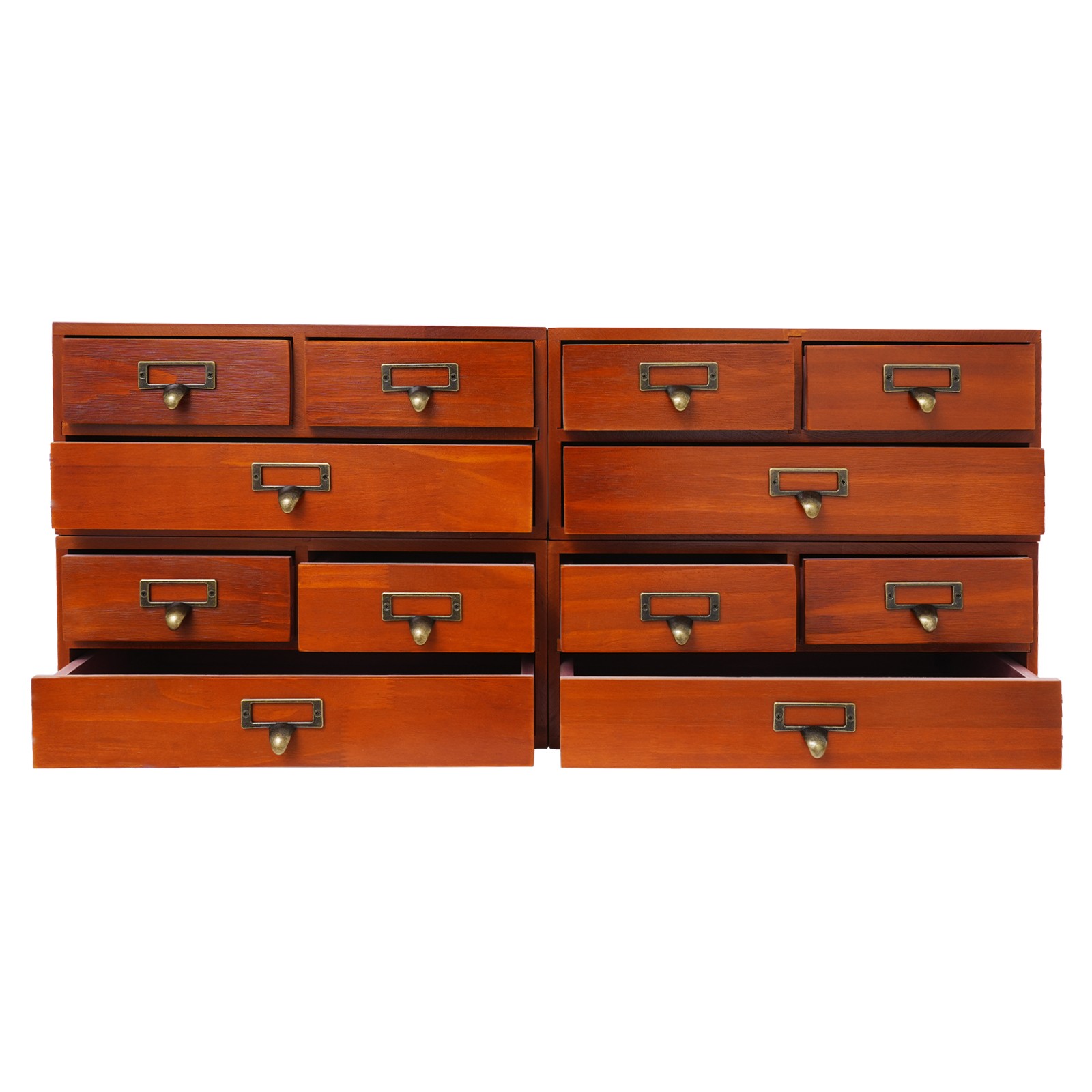 4pk 3 Drawer Desktop Organizer Wooden Storage Cabinet Tabletop Box Organizer
