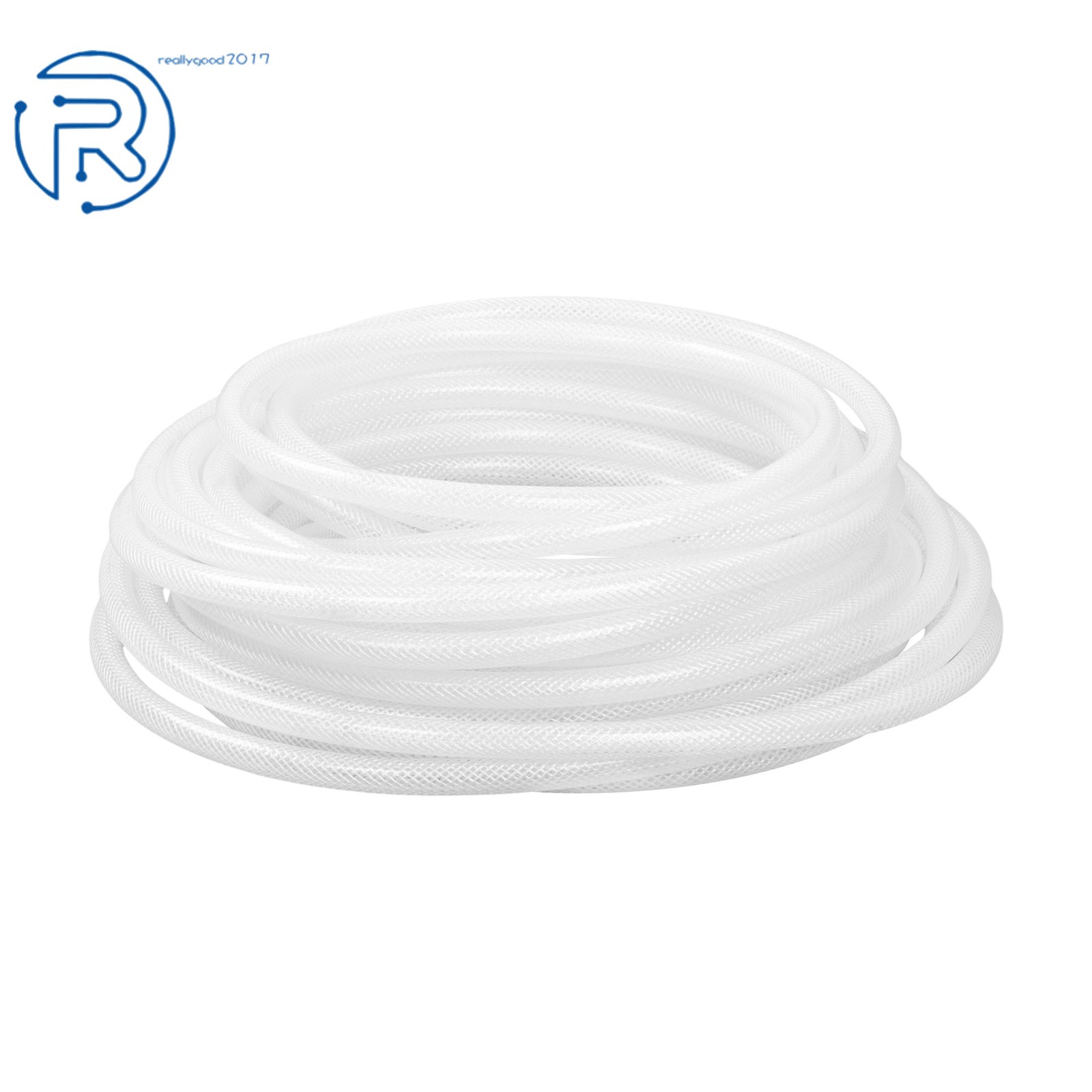 1/4" ID 50 ft Heavy Duty Braided Clear Plastic Vinyl Tubing PVC Tube Hose 15Bar