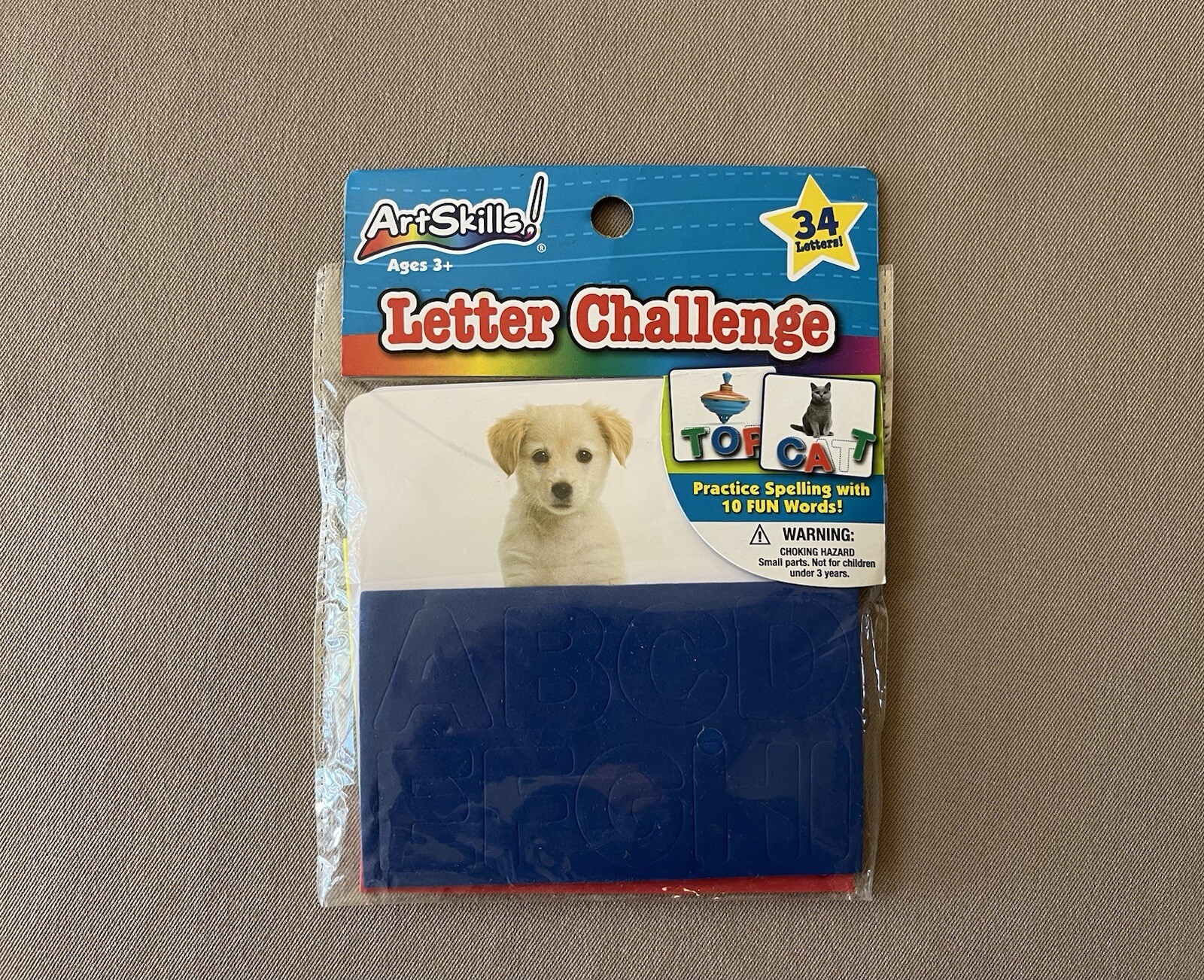 Artskills Letter Challenge Foam Letters~Includes 34 Letters & 5 Prompt Cards~New