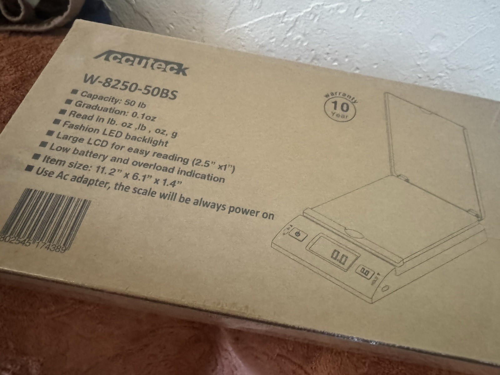 Accu-Tek W-8250-50BS Digital Postal Scale