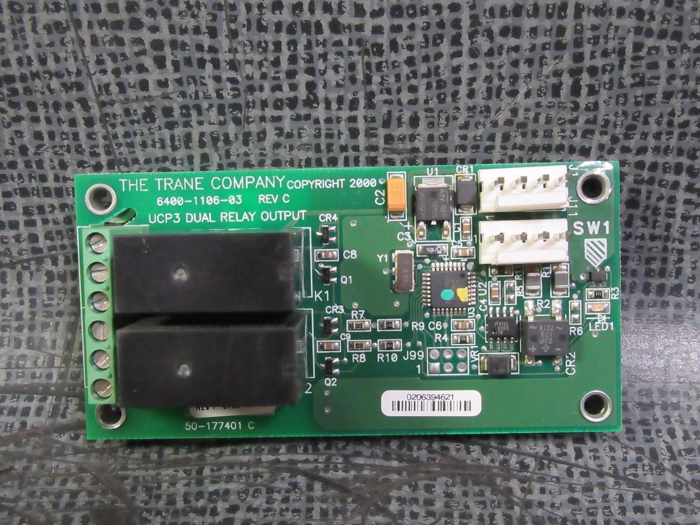 TRANE UCP3 DUAL RELAY OUTPUT MODEL/REVISION: 6400-1106-03 REV C CIRCUIT BOARD